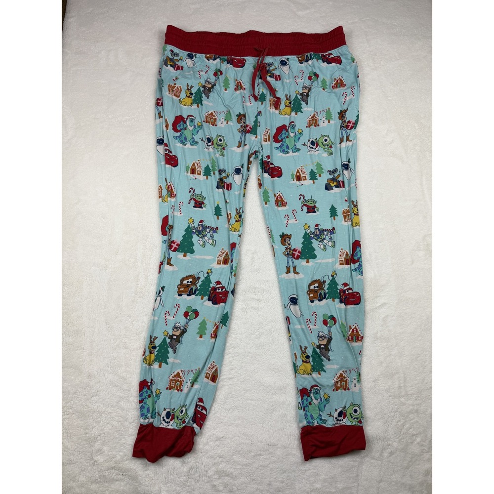 Little Sleepies Pixar Holiday Pajama Pants XL Lunaluxe Bamboo Christmas Blue